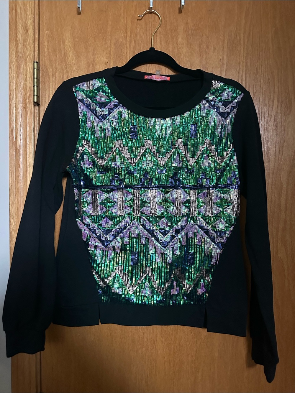 Black Sequin Sweatshirt